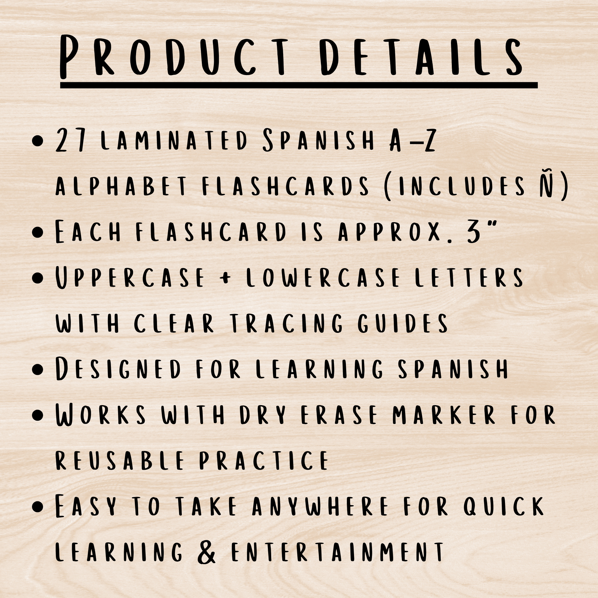 Spanish Alphabet Tracing Flashcards