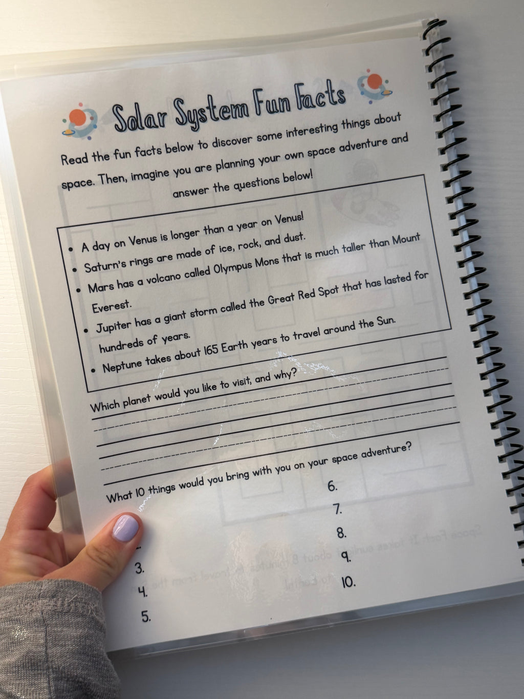 My Space Activity Workbook for 3rd-4th Grade
