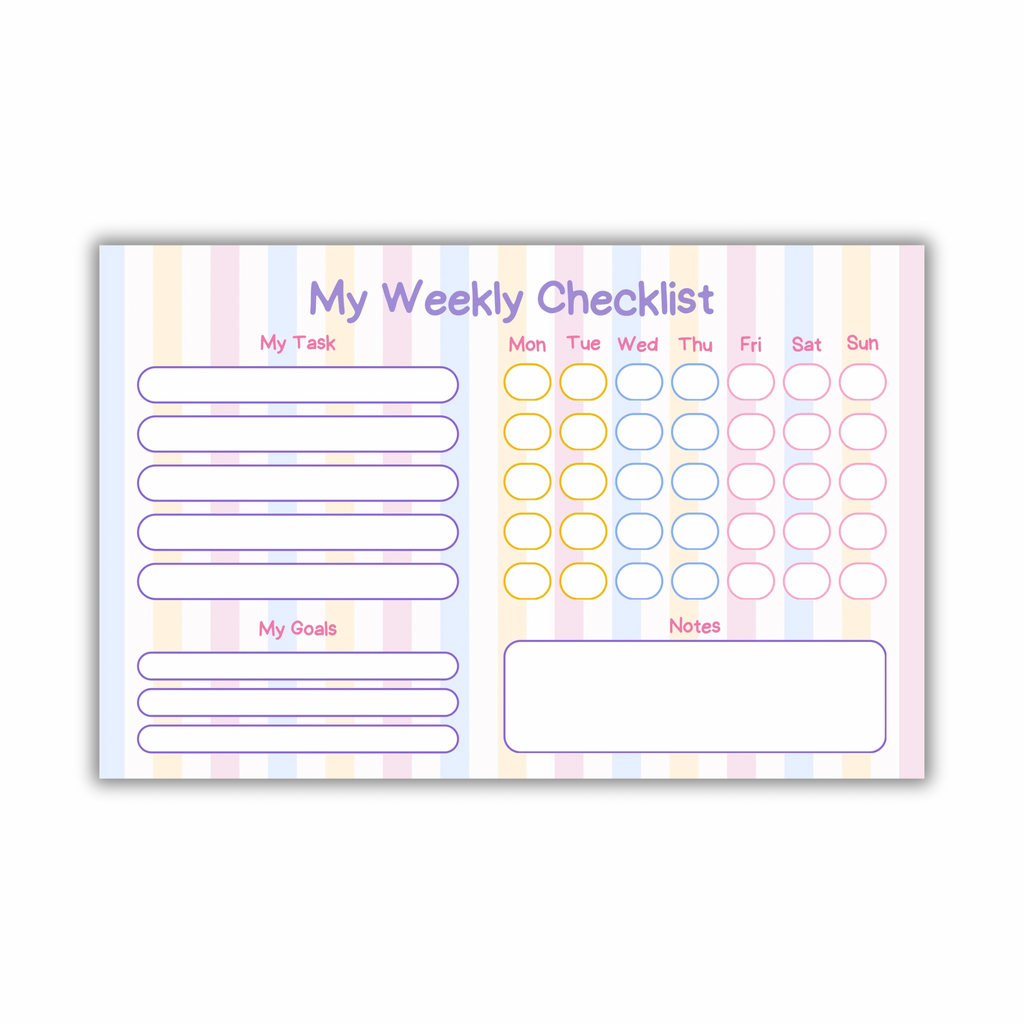 Weekly Checklist Notepad