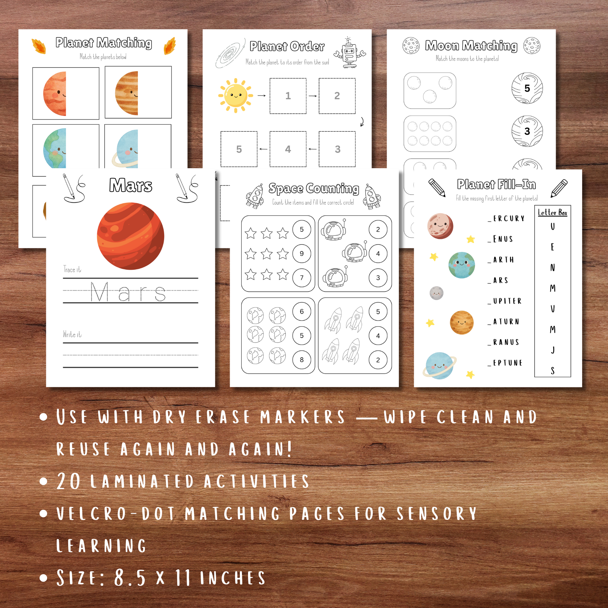 Space Learning Activity Workbook for Pre-K & Kindergarten