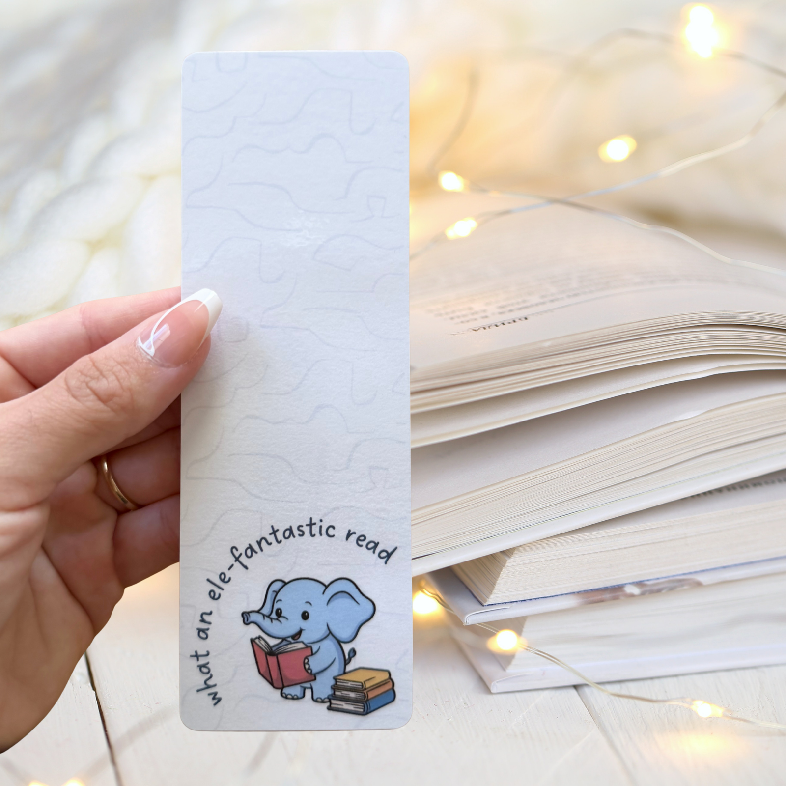 Reading Elephant Bookmark