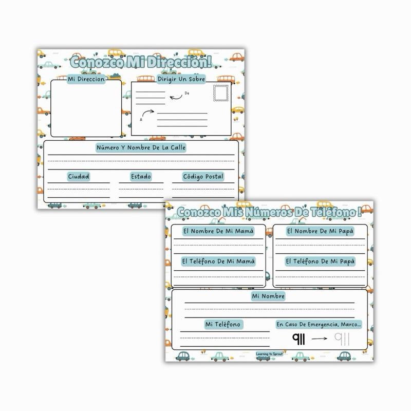 Spanish I Know My Address Sheet