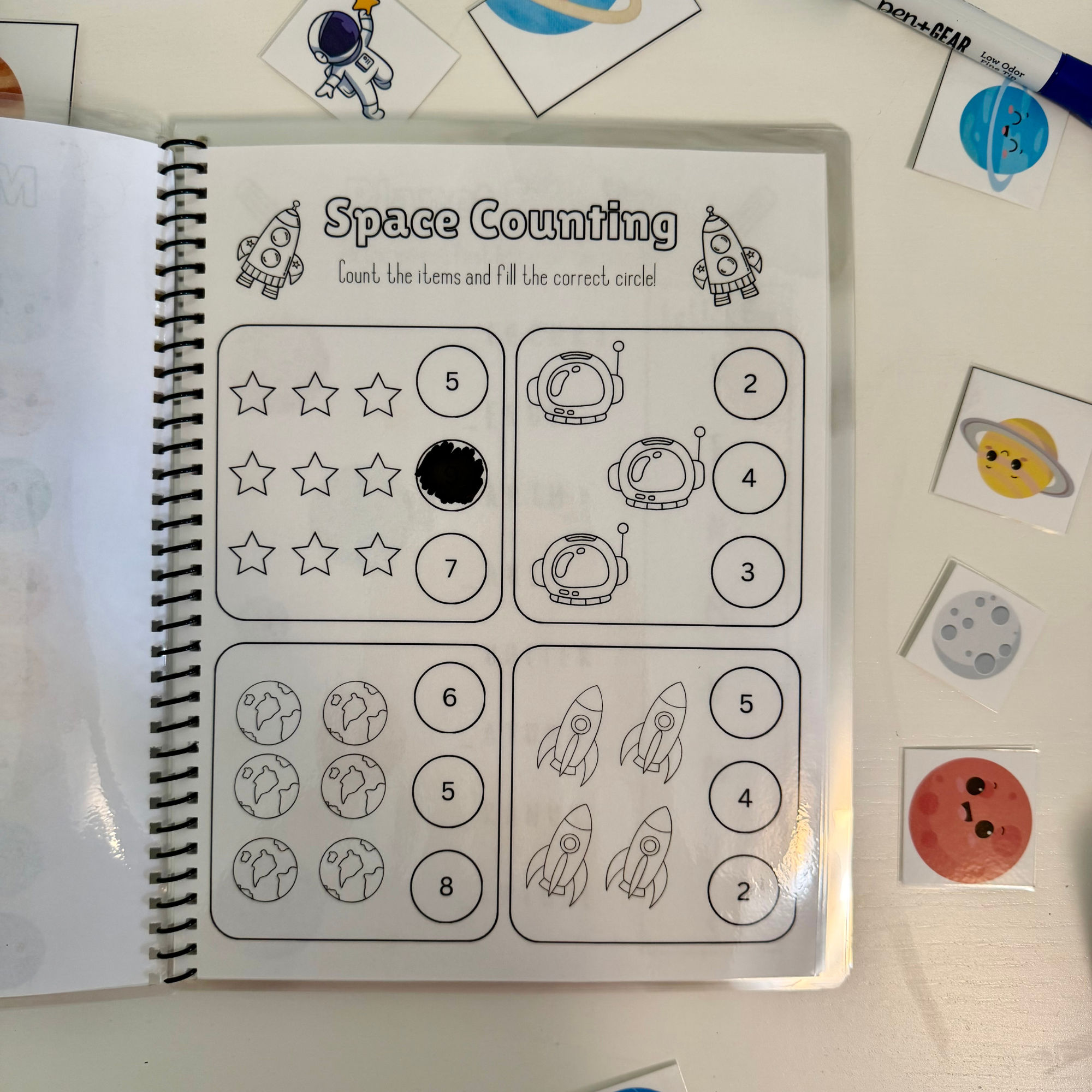 Space Learning Activity Workbook for Pre-K & Kindergarten