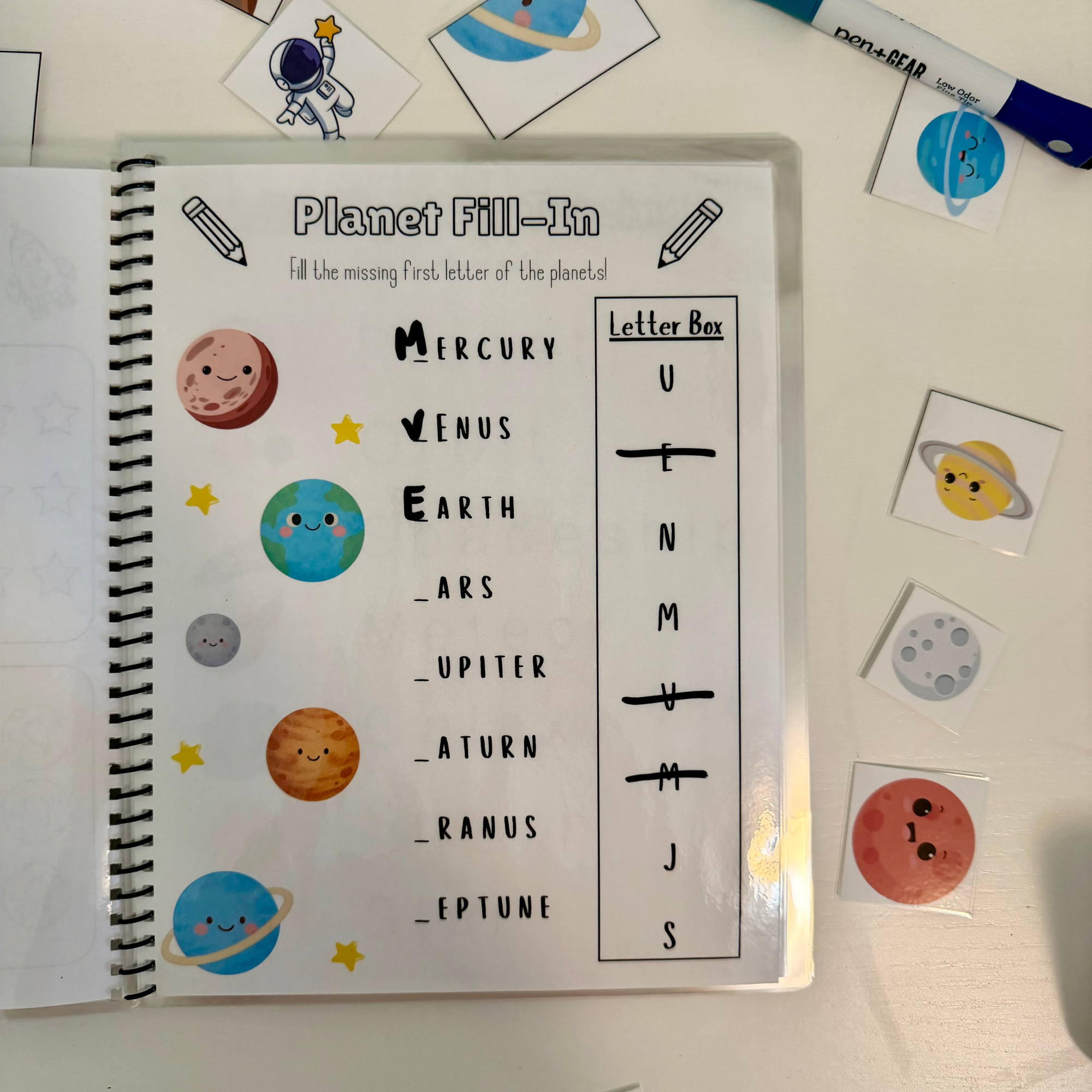 Space Learning Activity Workbook for Pre-K & Kindergarten