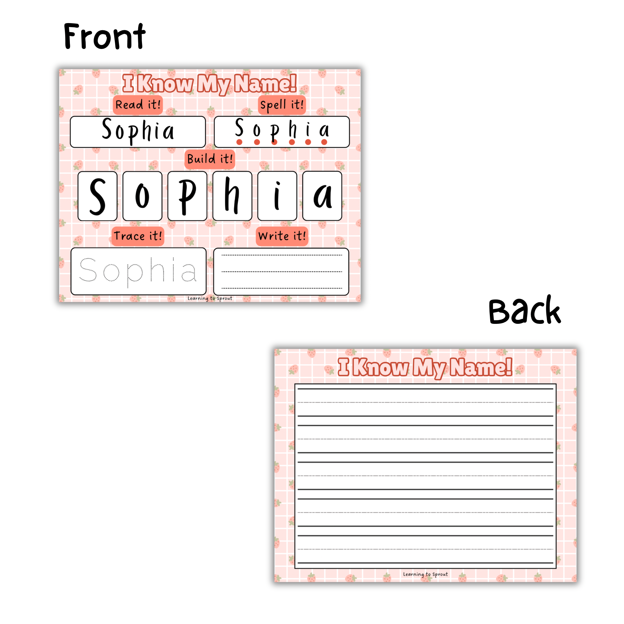 Personalized I Know My Name Sheet