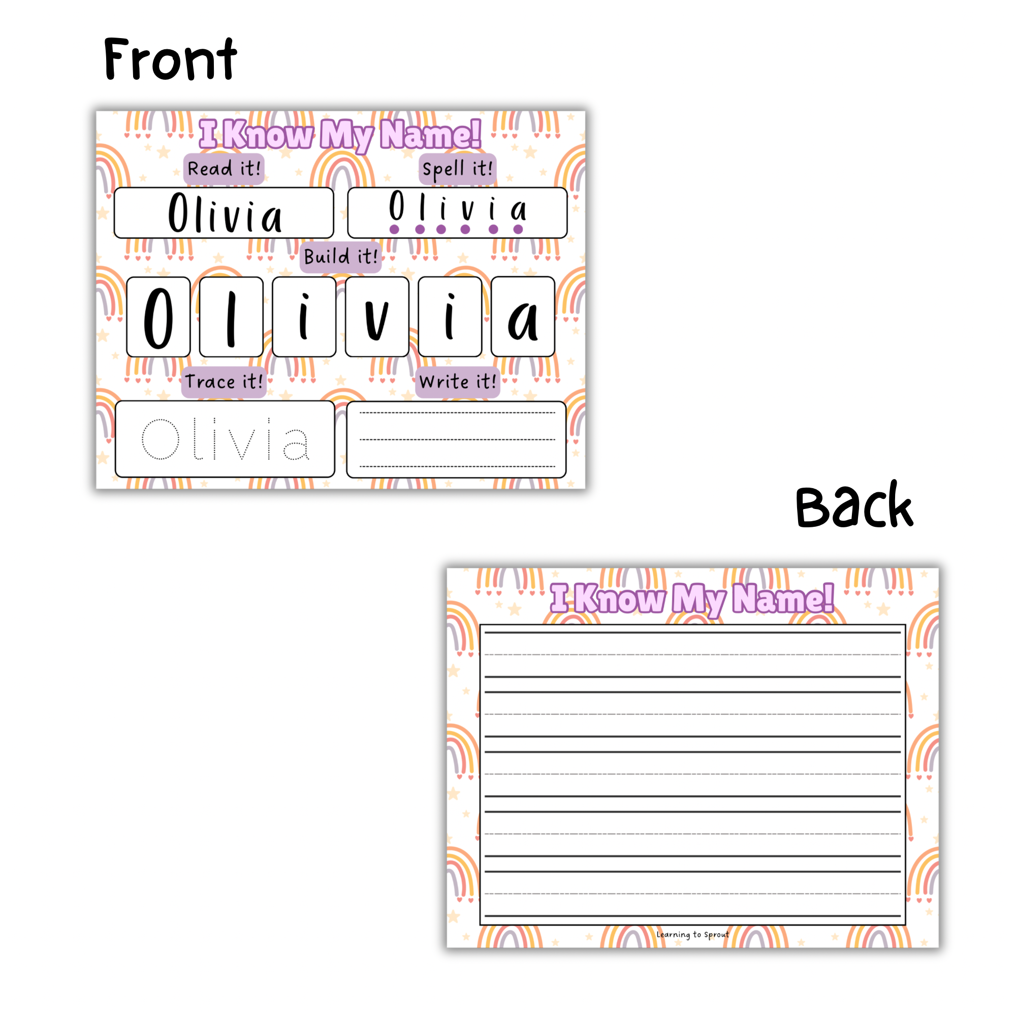Personalized I Know My Name Sheet