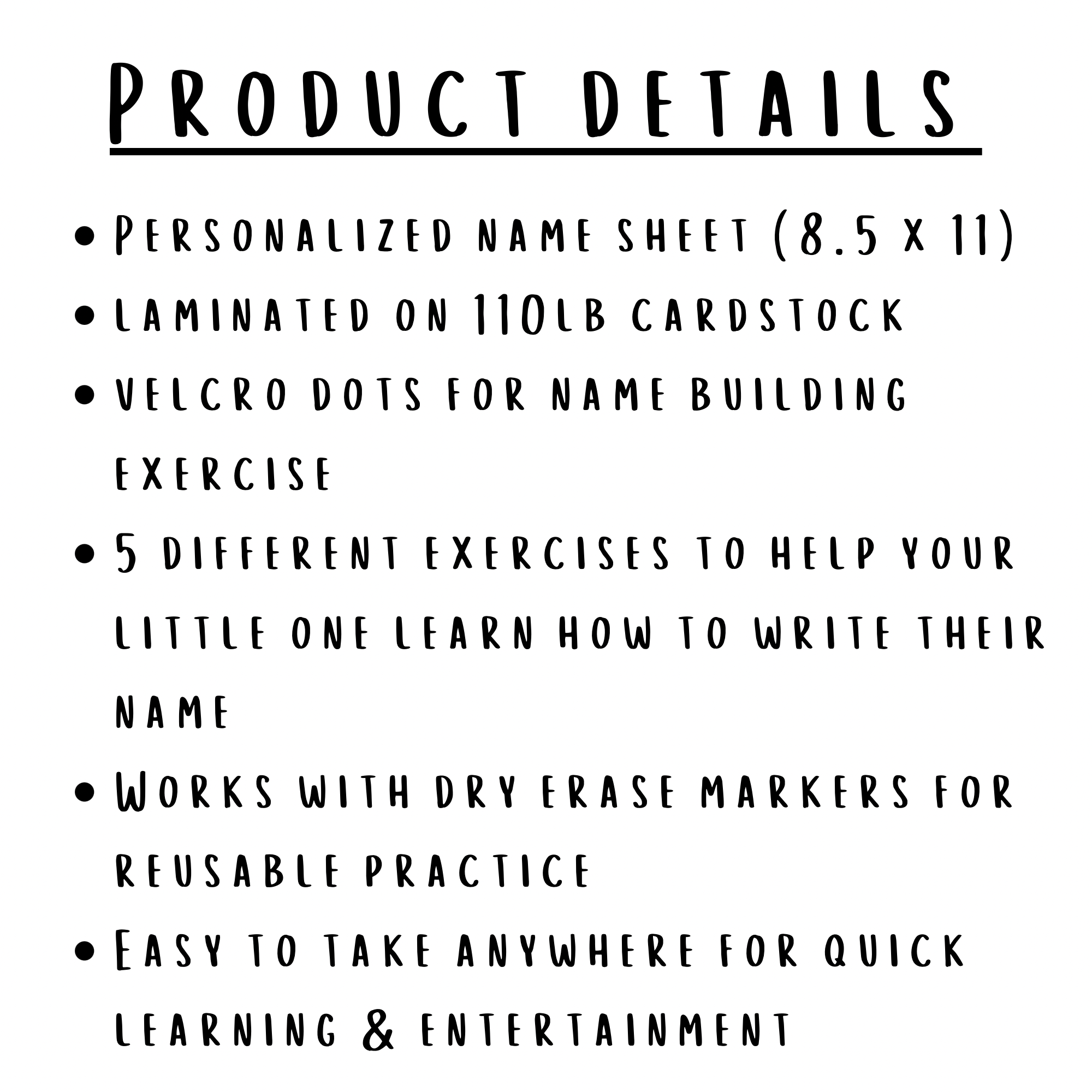 Personalized I Know My Name Sheet