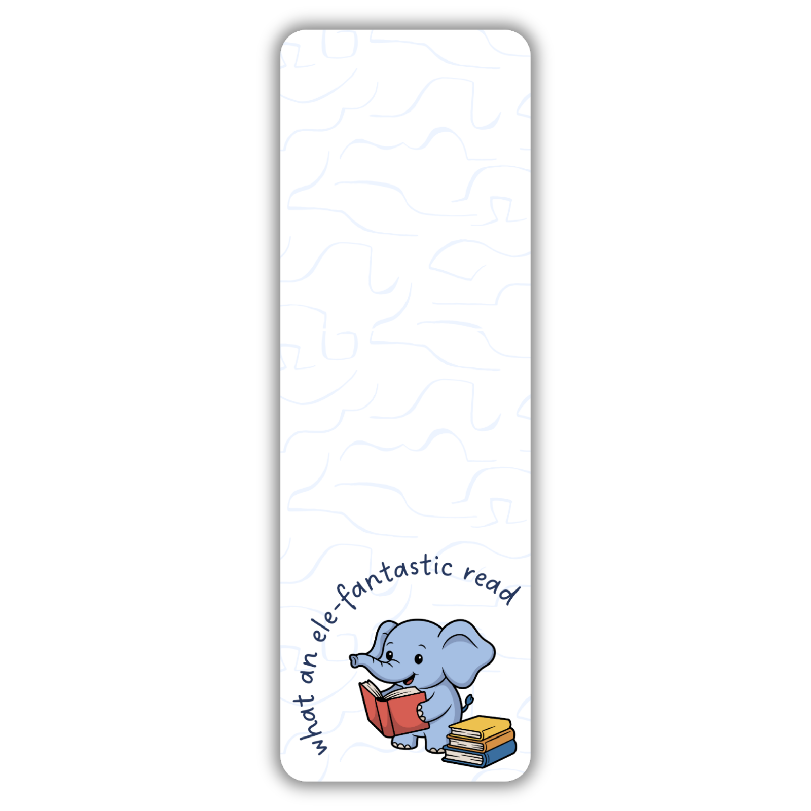 Reading Elephant Bookmark