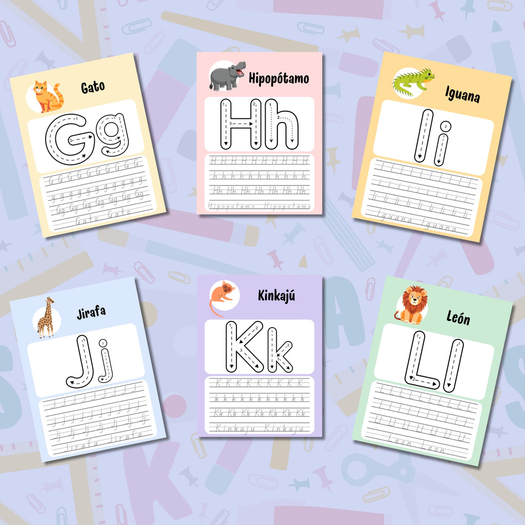 Spanish Alphabet Tracing Worksheets